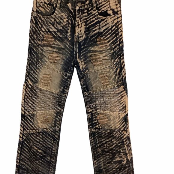 Denim & Rivets Straight Leg Moto Jeans Size 16 Young Mens - Picture 2 of 9